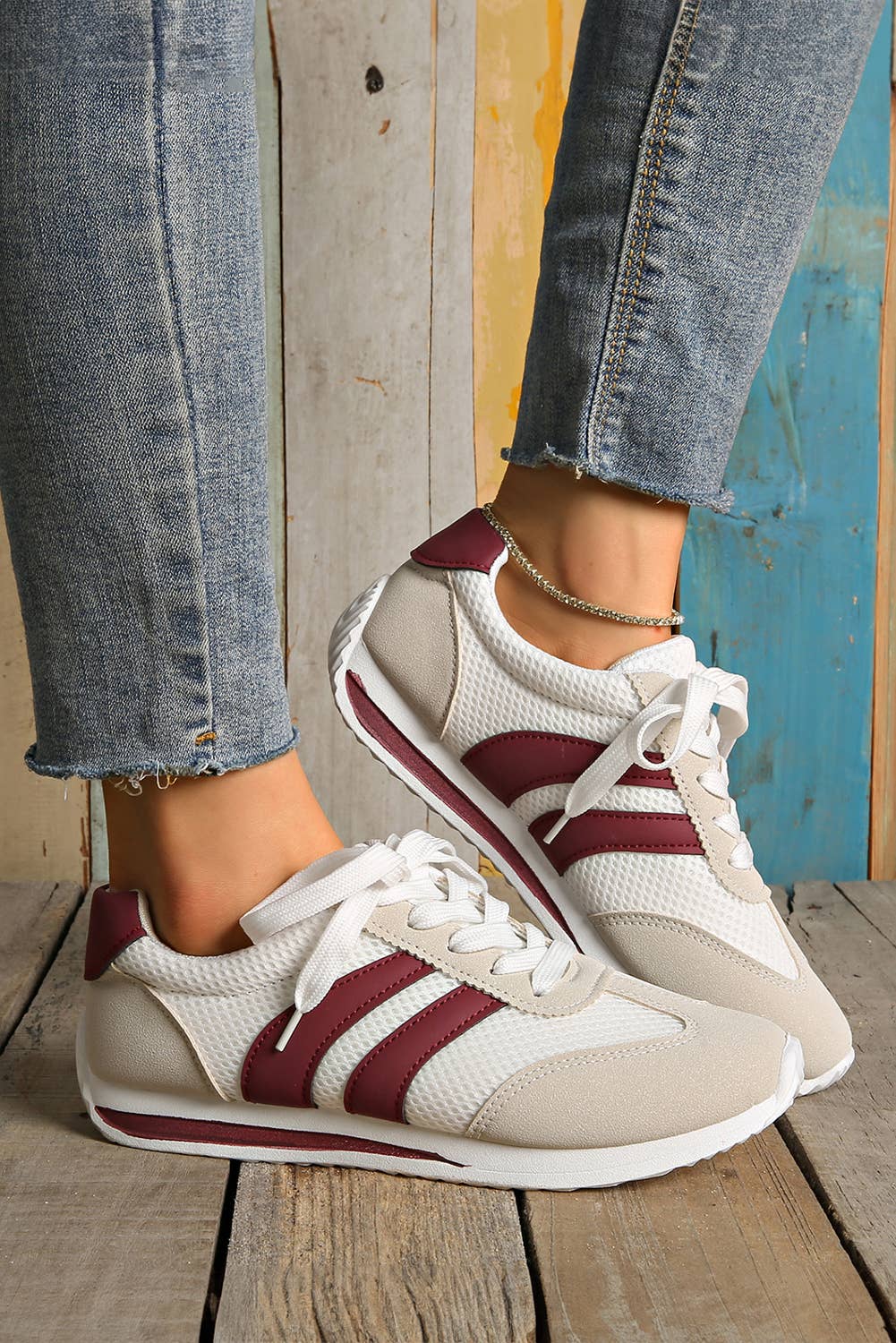 Color Block Lace-up Sneakers
