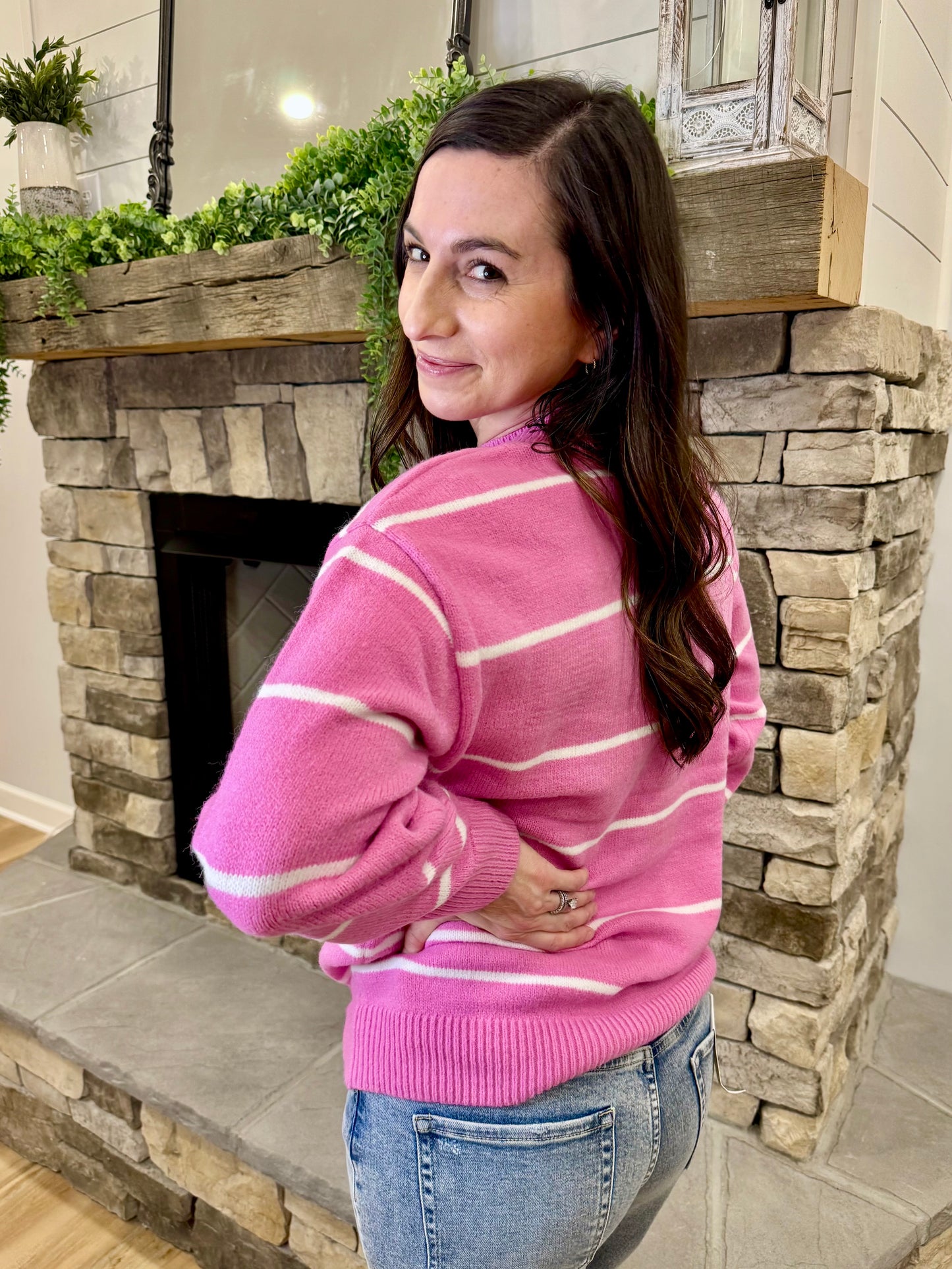 Round Neck Stripe Sweater