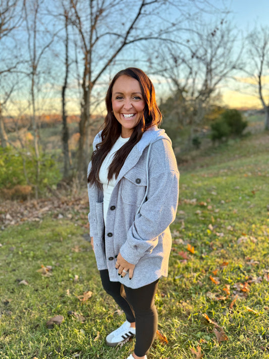 Hooded Button Down Shacket