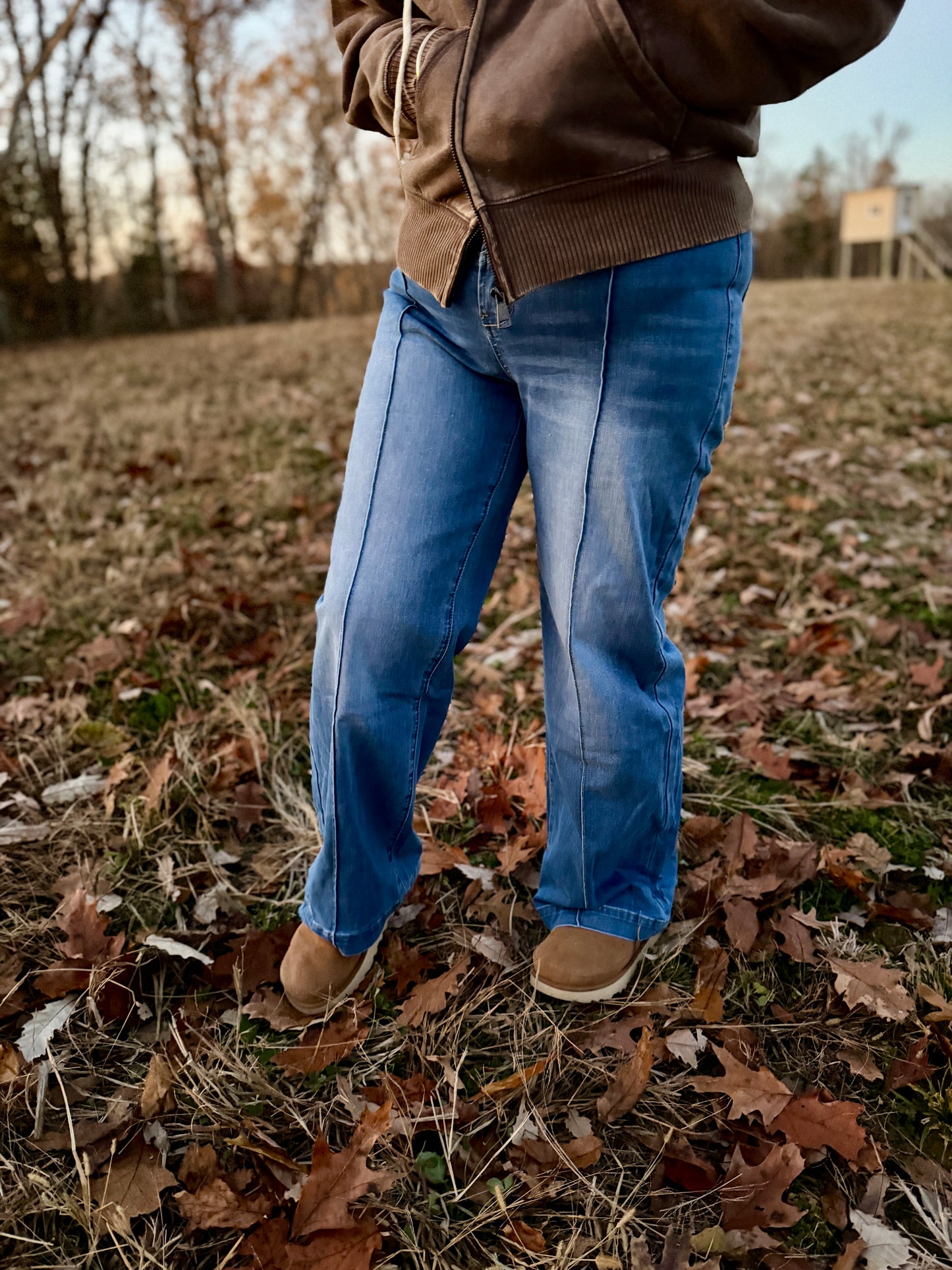 Tailored Center Seam Straight Jeans