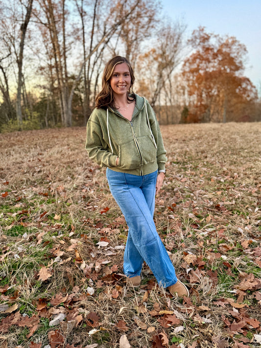 Fleece Cropped Zip-Up Jacket